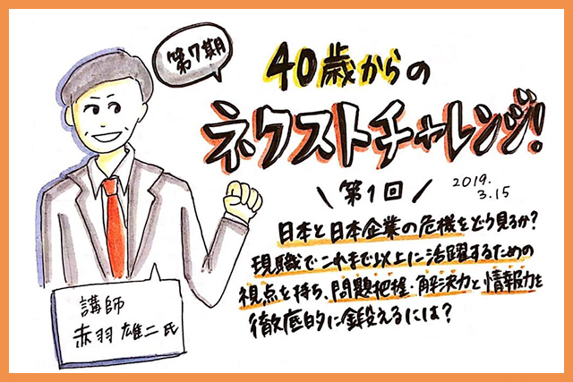 日本企業の課題と解決策を イラストと図で分かりやすく可視化 グラフィックレコーディングで描く 40歳からのネクストチャレンジ ブレークスルーパートナーズ